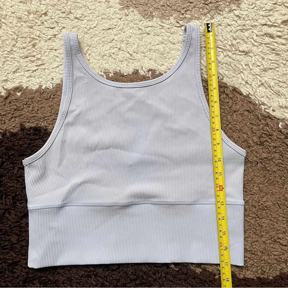 Lululemon Power Pivot Ribbed Tank Top Sz 10 In Pastel Blue - Picture 9 of 9